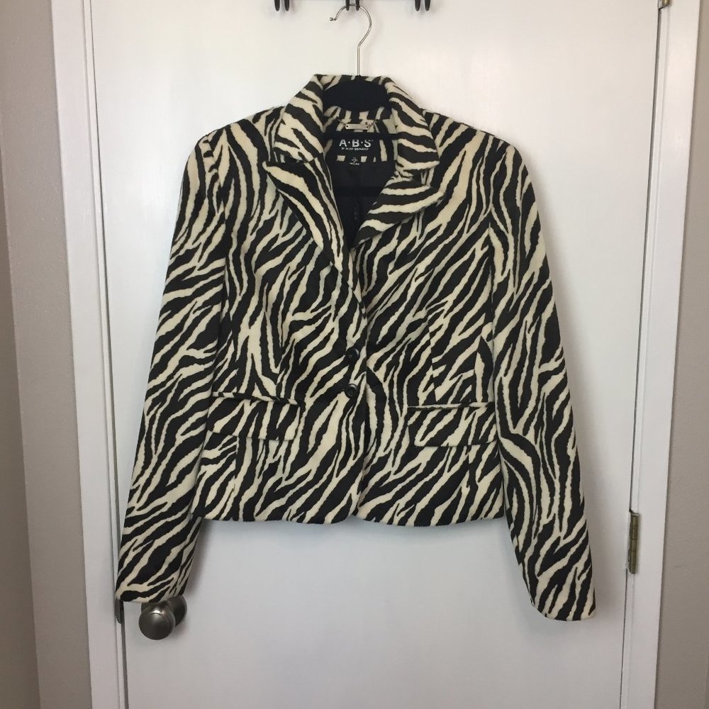 ABS by Allen Schwarz Zebra Faux Fur Jacket - NWT